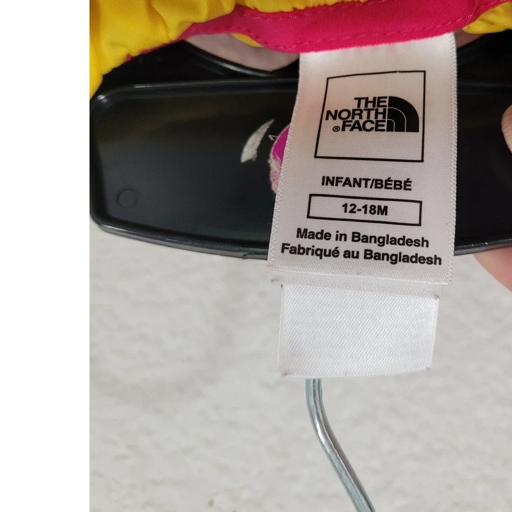 The North Face Infant Pink Yellow Quilted Insulated Bunting Snowsuit 12-18M #3